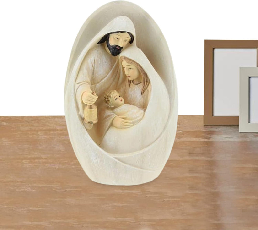 Aizuoni Nativity Scene Statue | Sculpted Style with Joseph, Mary Hold Baby Jesus | Beautiful Detaile