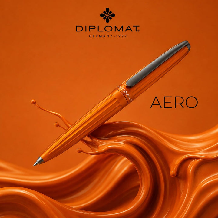 DIPLOMAT - Kugelschreiber Aero orange EasyFlow - Schick und elegant - Langlebig - 5-Jahre-Garantie -