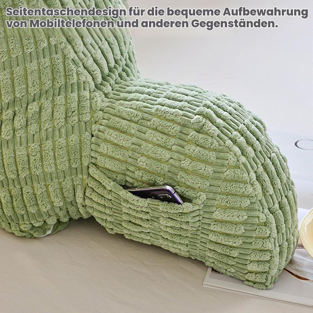 Lesekissen für Bett Und Sofa,Rückenstützkissen Lesekissen mit Armlehne, Erwachsenensofa mit Rückenle