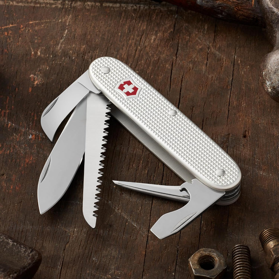 Victorinox Swiss Army 7 Alox, Schweizer Taschenmesser, Multitool, 7 Funktionen, Mit Holzsäge, Stech-