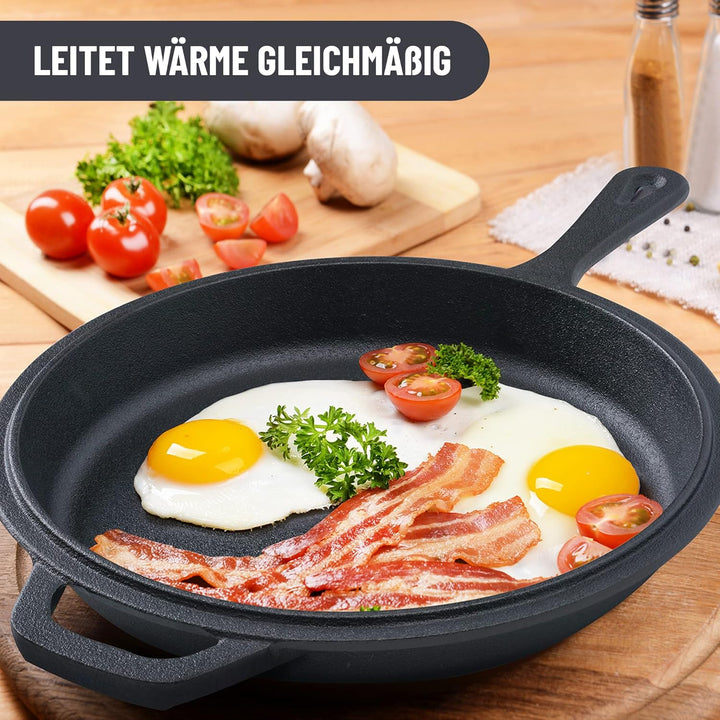 Tortillada - Gusseisen Topf zum Brot Backen | Dutch Oven (3.5 Liter) | 2 in 1 Combo Kocher | Beschic