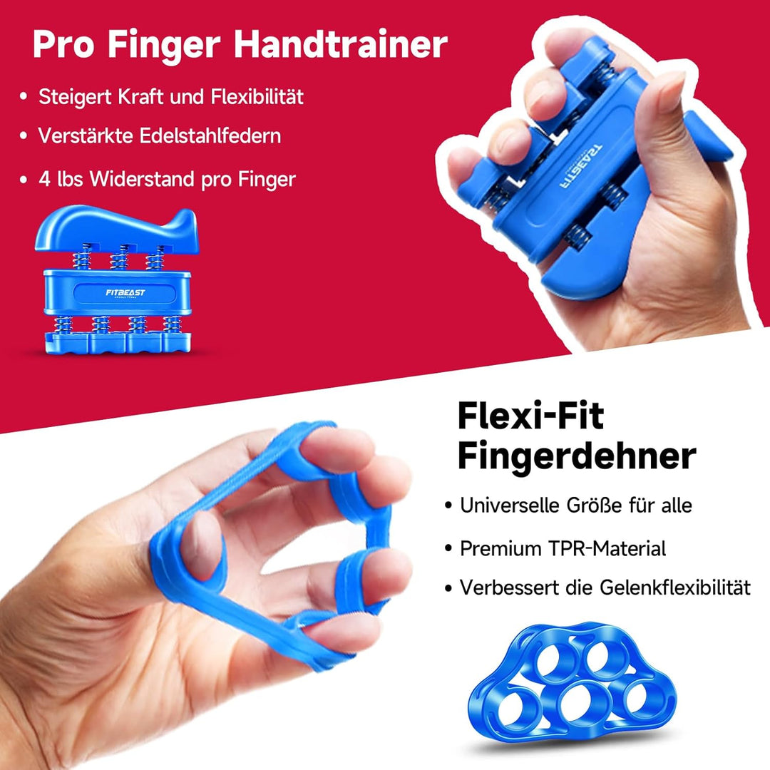 FitBeast Handtrainer Fingertrainer, Griffkraft Trainer Trainingsset - 5er-Pack, Verstellbarer Grip T