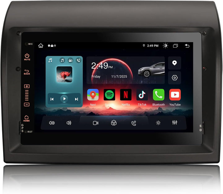 Erisin 7 Zoll 8-Kern 4GB RAM 64GB ROM Android 12.0 Autoradio Bluetooth mit GPS Navi Für FIAT Ducato