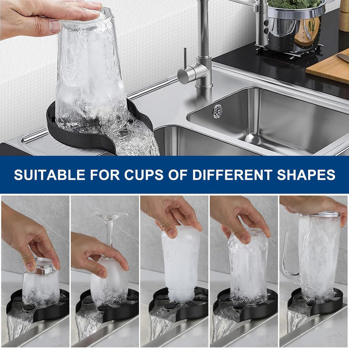 Edelstahl Glasspüler für Spülbecken, Eroshoo GläserspüLer, FlaschenspüLer, Glasbürste für BarspüLe,