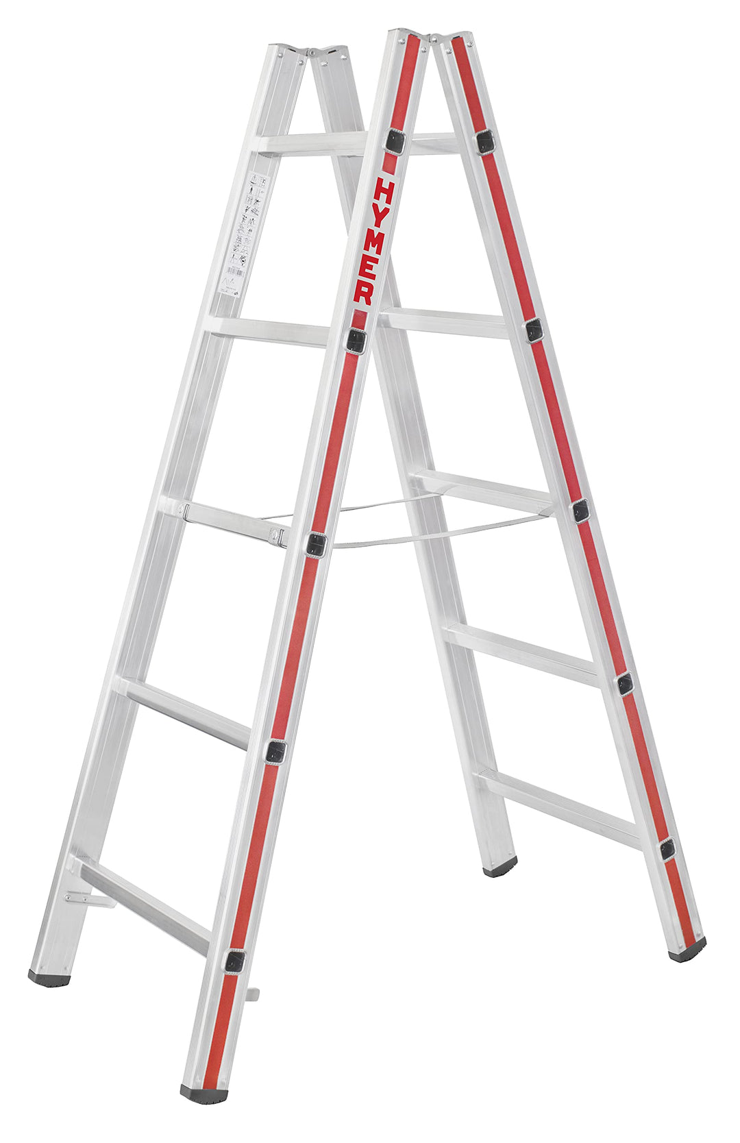 Hymer 402310 Sprossenstehleiter beidseitig begehbar, 2x5 Sprossen