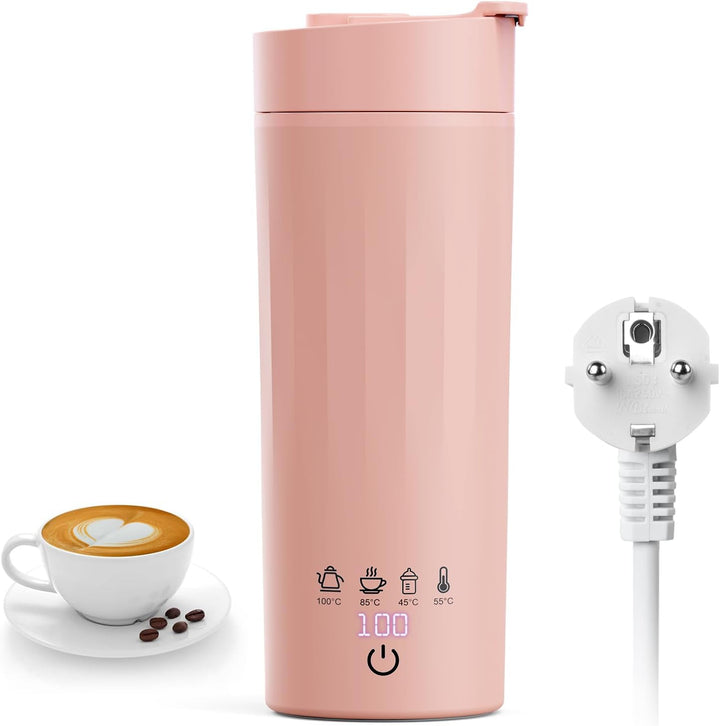Flintronic Reise Elektrisch Wasserkocher, 475ML Electric Kettle, 220 V/ 300W Thermoskanne, 304 Stain