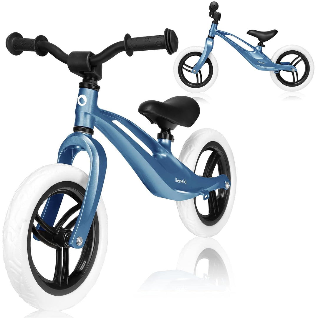 LIONELO Bart Laufrad ab 2 Jahre bis zu 30 kg, Magnesiumrahmen, 12 Zoll Räder, Lenkrad und Sattel höh