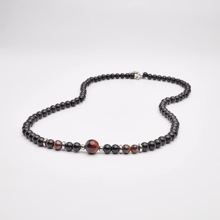 Handgemachte Herren Tigerauge Onyx Perlenkette Kette Natürliche Edelsteine Heilung Kristallschmuck (