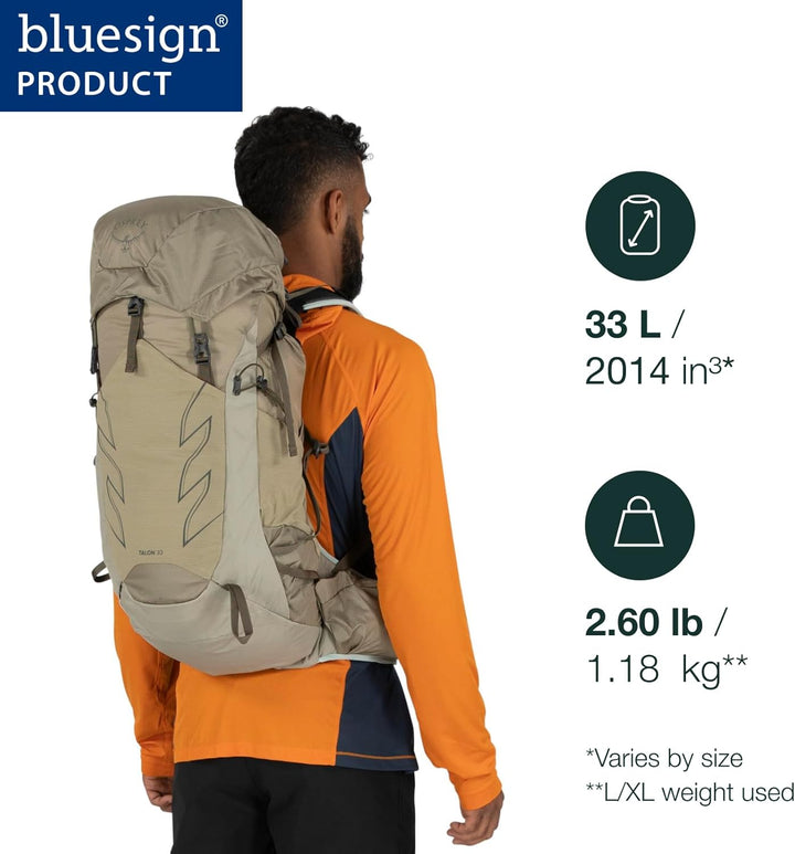Osprey Talon 33 Wanderrucksack für Männer L-XL Eclipse Grey Single, L-XL Eclipse Grey Single