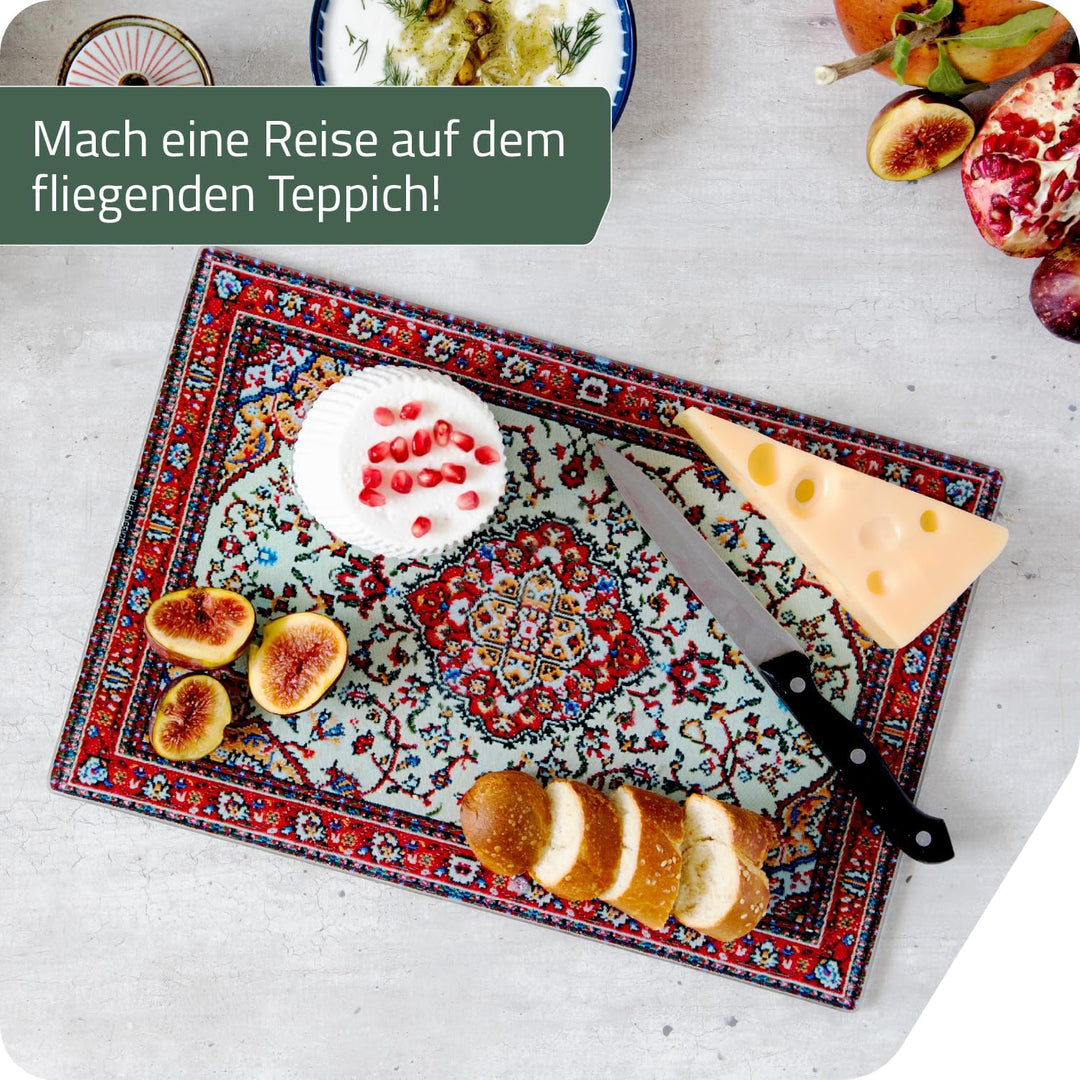 PELEG DESIGN - Rugboard Schneidebrett | Servierbrett Glas | Schneidbrett orientalisches Design | Ori