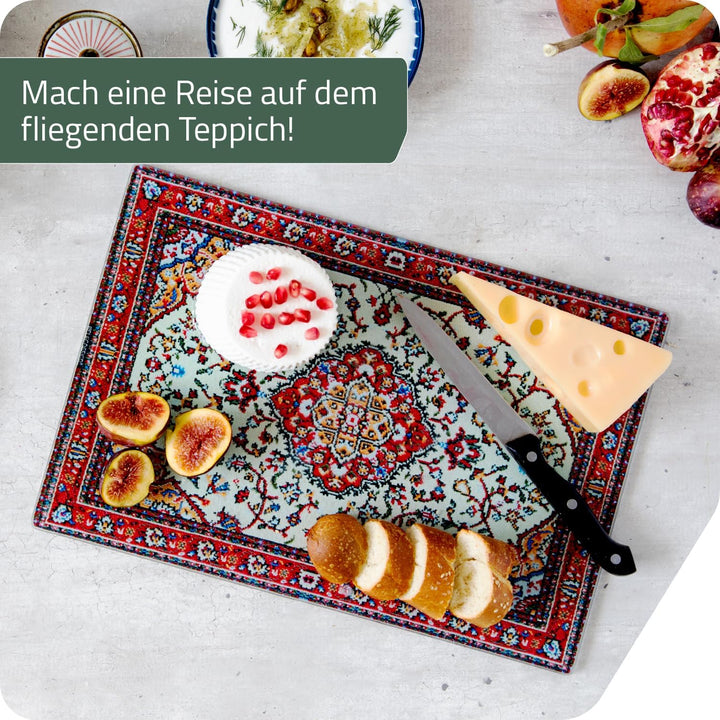 PELEG DESIGN - Rugboard Schneidebrett | Servierbrett Glas | Schneidbrett orientalisches Design | Ori