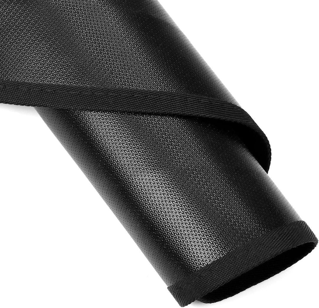 QWORK® Feuerfeste Unterlage Rund 100CM - Feuerschutzmatte für Feuerschale und Grill - Faltbare und L