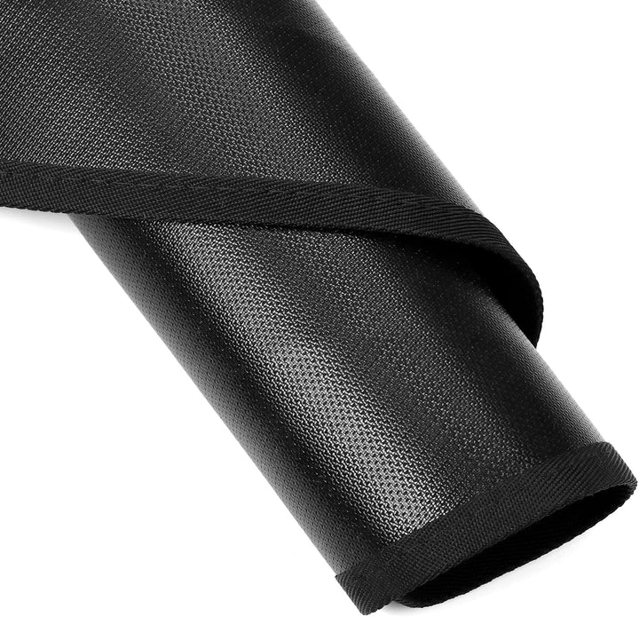 QWORK® Feuerfeste Unterlage Rund 100CM - Feuerschutzmatte für Feuerschale und Grill - Faltbare und L