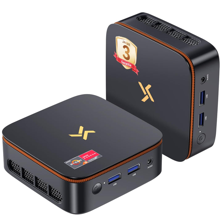 Huidun H50 AMD Ryzen, Radeon Vega 6 Mini PC(Besser als N95/N100/4300U), 8GB DDR4 256GB SSD, Win 11 p