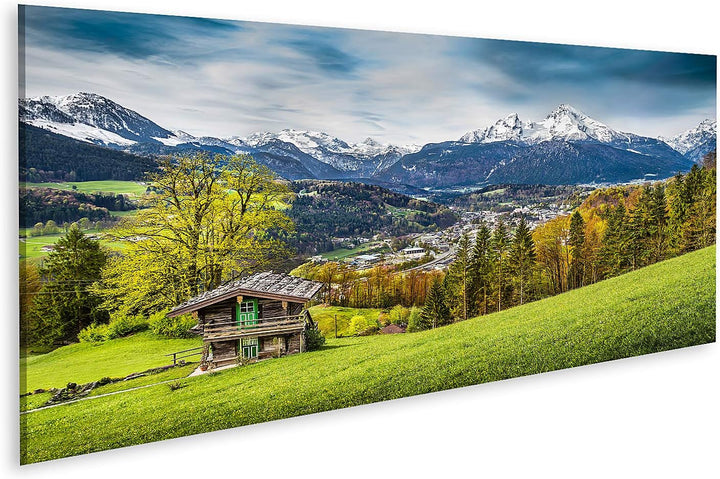 islandburner Bild auf Leinwand Schöne Berglandschaft In Den Bayerischen Alpen Mit Dorf Berchtesgaden