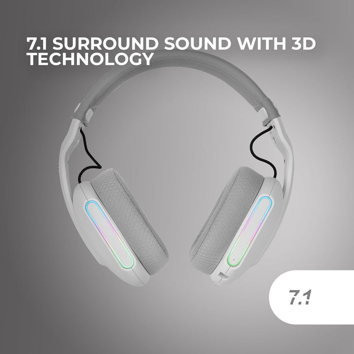 Mars Gaming MHW-PRO, Kabelloses Gaming-Headset ARGB Flow, 3D Surround Sound 7.1, Bluetooth 5.3 + 2.4