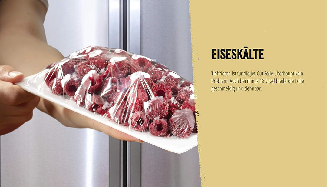 Jet-Cut Frischhaltefolie zum Schneiden, Gastronomie 30cm x 300m, PVC transparent, 1 Stück 300x0.3 m