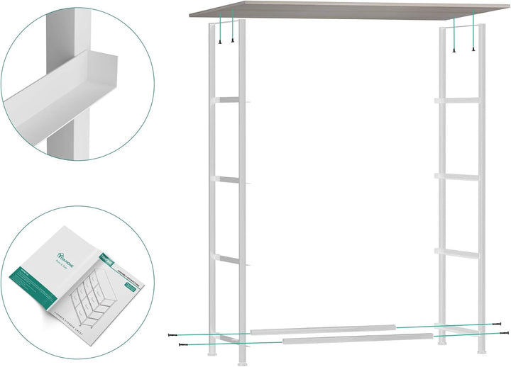 YITAHOME kommode Schmal, Schrank mit 4 Schubladen aus Stoff, Aufbewahrungskommode Modernen Stil für
