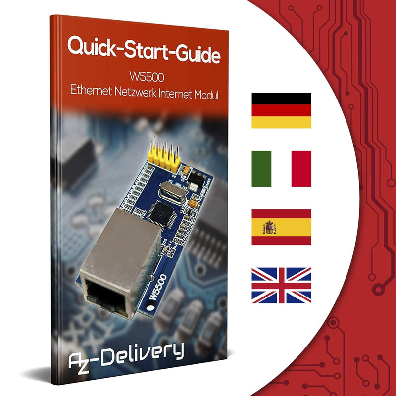 AZDelivery 5 x W5500 Ethernet Netzwerk Internet Modul kompatibel mit Arduino, 5