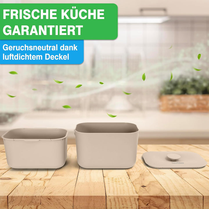 YourCasa Biomülleimer Küche 5L - Komposteimer für alltäglichen Biomüll Behälter - Spülmaschinenfest