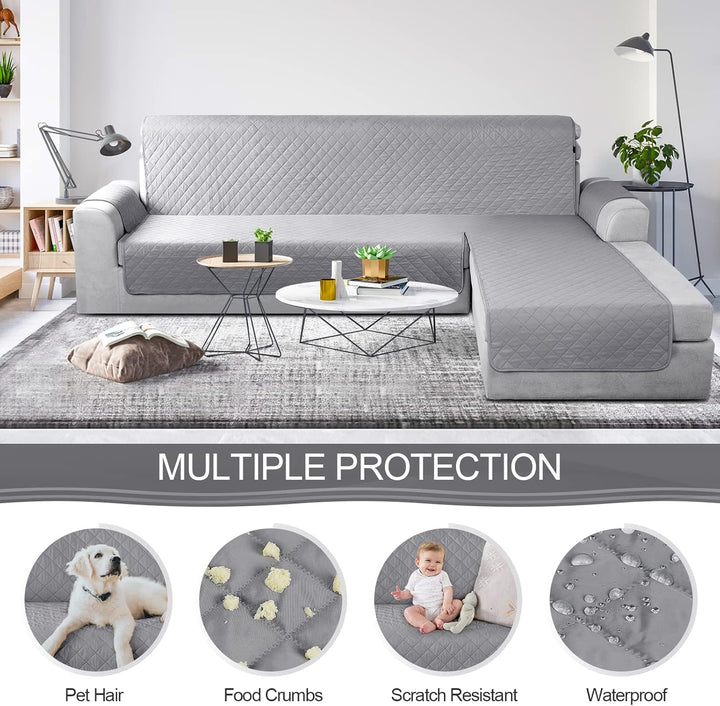 TAOCOCO Chaiselongue Sofabezug L Form, Wasserdichter Stretch Sofa überzug, Sofaschoner rutschfest, M