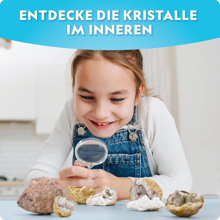 NATIONAL Geographic 10 Premium-Geoden zum Aufbrechen – Inkl. Schutzbrille &amp; Ständer – Mint-Experimen