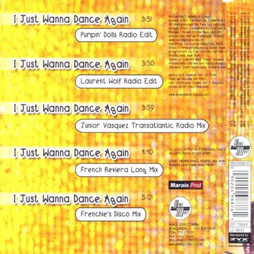 I Just Wanna Dance Again, Audio-CD