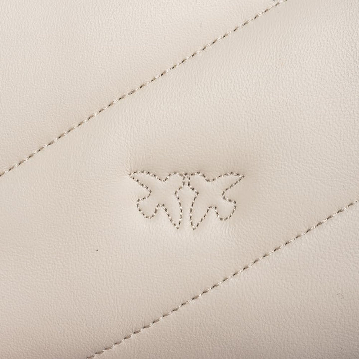 Pinko Damen Love Classic Puff Cl Sheep Nap Handtasche Z14q_bianco Seta-antique Gold, Z14q_bianco Set