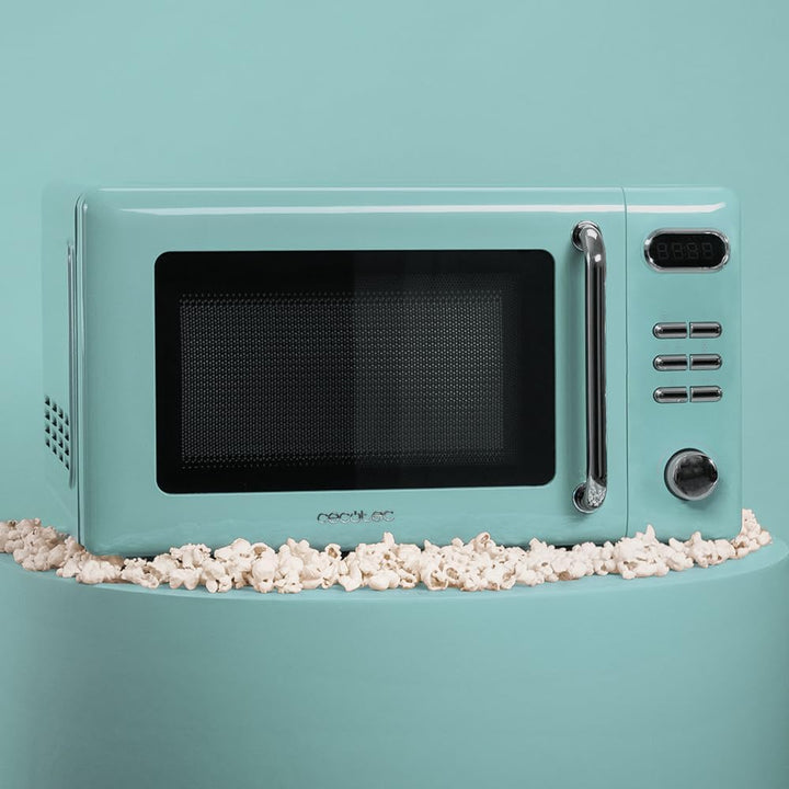 Cecotec Digitaler Mikrowellenherd mit Grill Proclean 5110 Retro Blue, 20L, 700W, 5 Stufen, 60 Min Ti