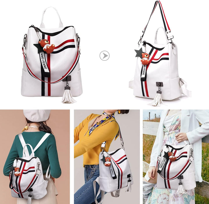 FANDARE Modischer Rucksack Wasserdicht Damen-Henkeltaschen Damen-Henkeltaschen PU-Leder Umhängetasch