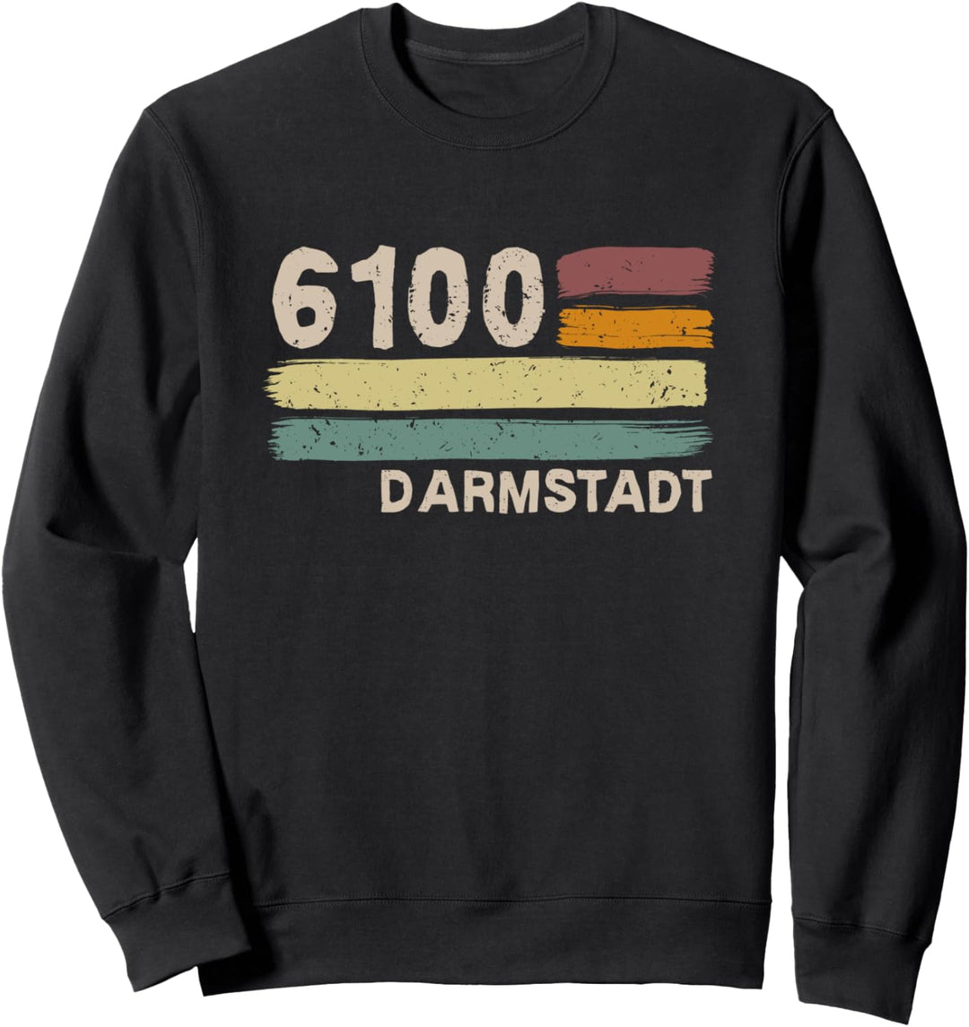6100 Darmstadt Retro Postleitzahlen Alte PLZ Vintage Sweatshirt