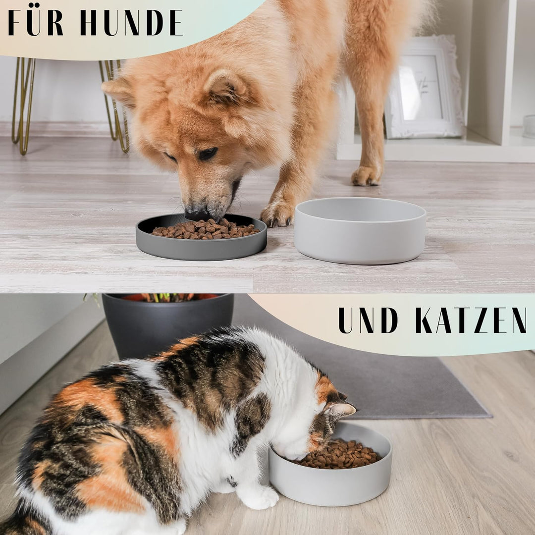 ne&amp;no® Silikon Hundenapf 1200 ml mit Deckel für kleine und mittelgrosse Hunde | im Kühlschrank luftd