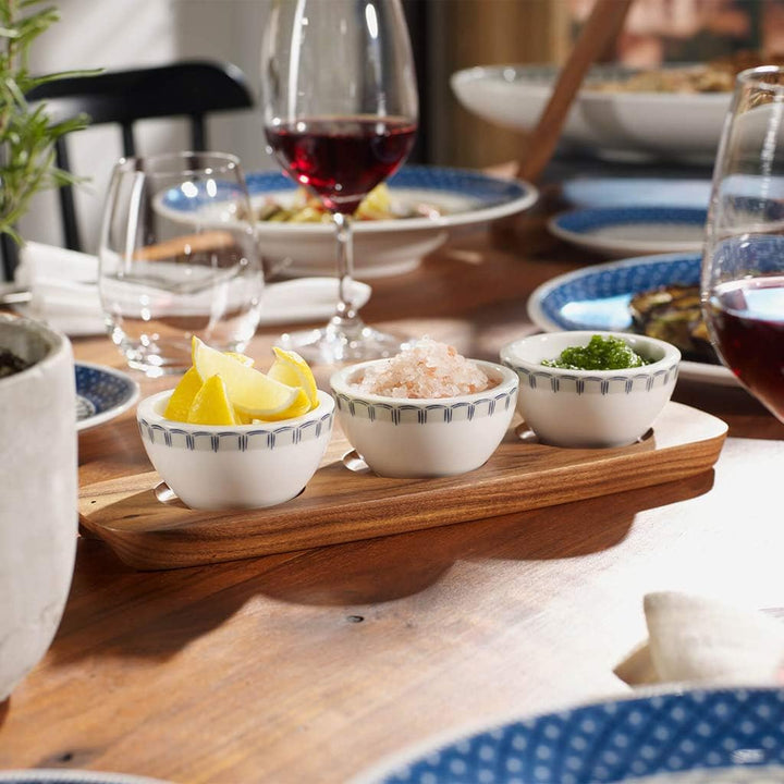 Villeroy & Boch – Artesano Schalenset 4 teilig Weiss, Dipschälchen Set mit Schälchen und Servierplat