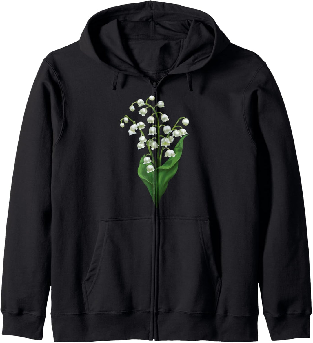 Weisse Maiglöckchen, Frühlingsblume, Aquarell-Geschenk Kapuzenjacke
