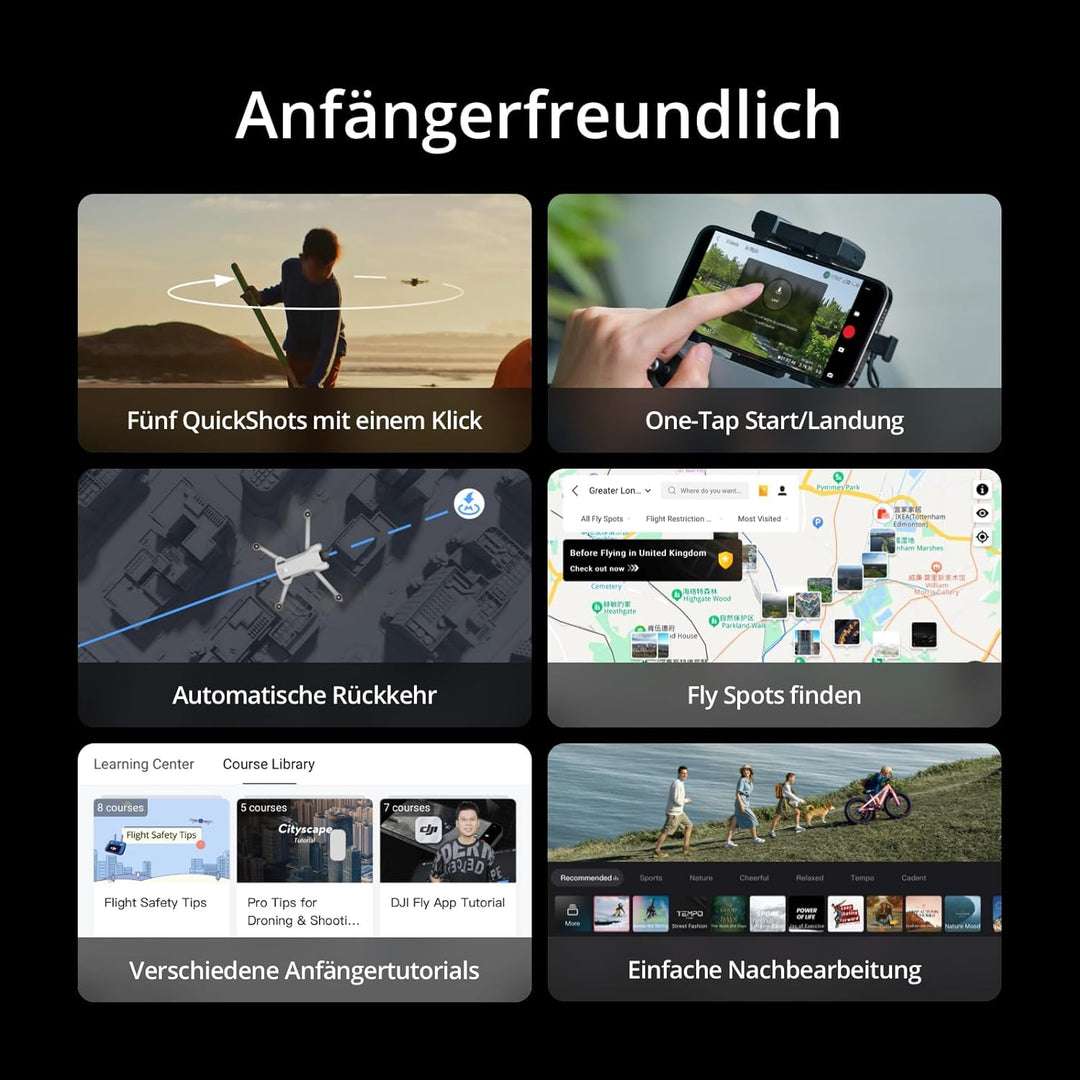 DJI Mini 3 Fly More Combo (DJI RC) – Leichte und faltbare mini-Kameradrohne mit 4K HDR-Video, 3 Batt