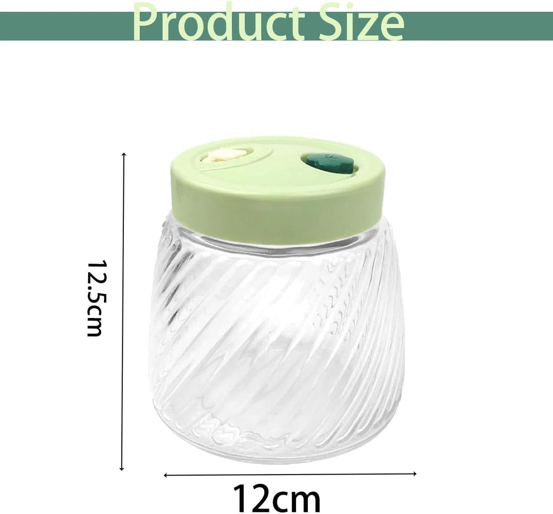 2 Pack 1L Glass Fermentation Jars with Double Airlock Valve,Kimchi behälter,fermentierglas, Airtight