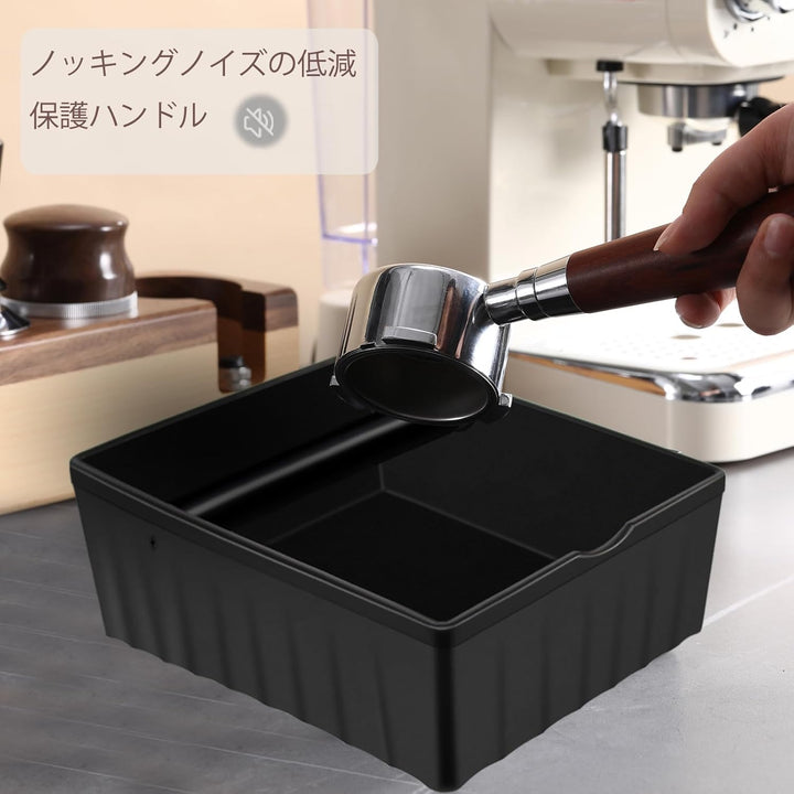 Espresso Klopfbox,ABS abschlagbehälter für siebträger，kaffee abklopfbehälter mit Klopfstange und rut