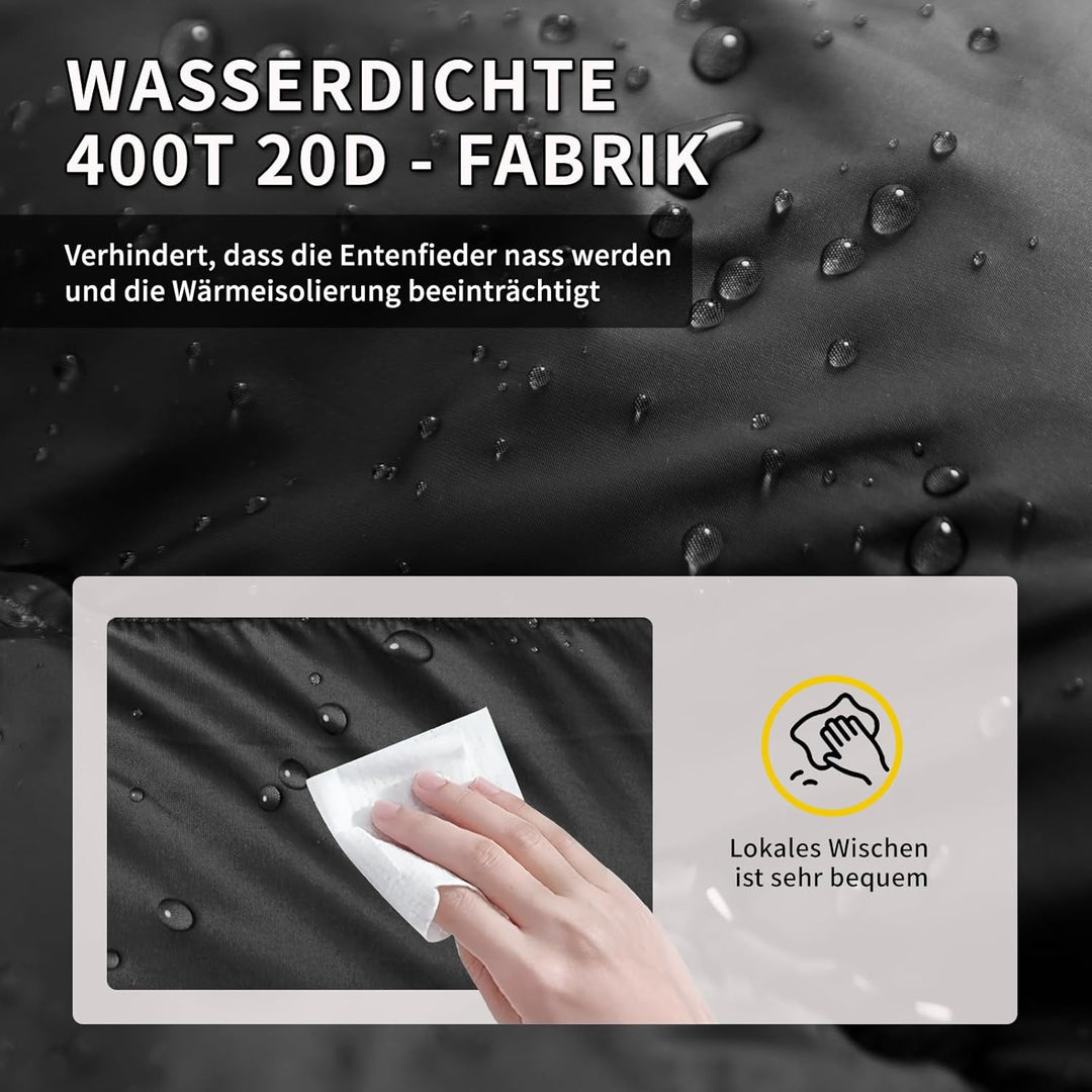 Daunenschlafsack Ultraleicht mit kleinem Packmass(620FP/RDS)-Sommerschlafsack für Camping,Trekking,B