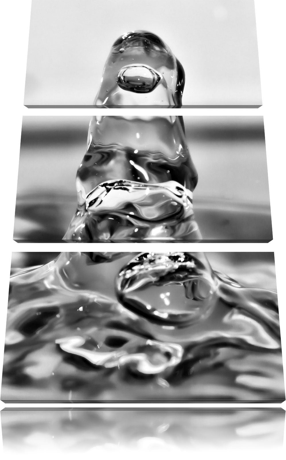 Pixxprint Tropfen fällt ins Wasser als Leinwandbild/Grösse: 3 Teilig (120x80) cm/Wandbild/Kunstdruck