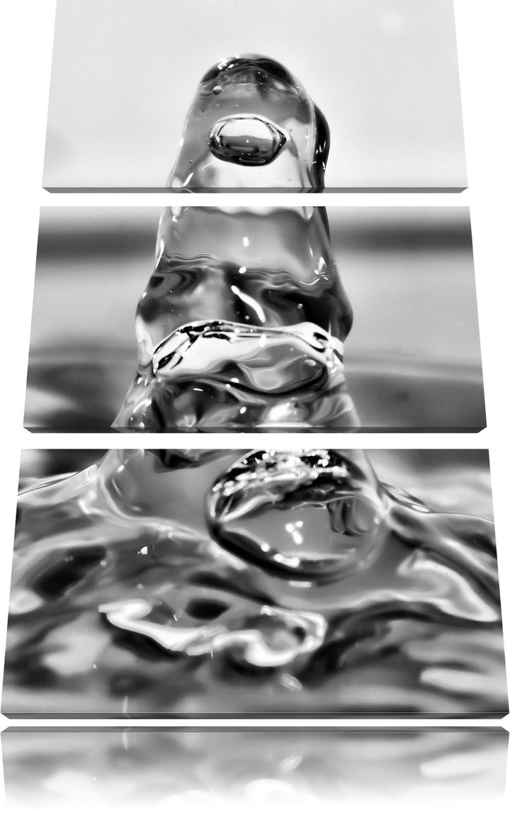 Pixxprint Tropfen fällt ins Wasser als Leinwandbild/Grösse: 3 Teilig (120x80) cm/Wandbild/Kunstdruck