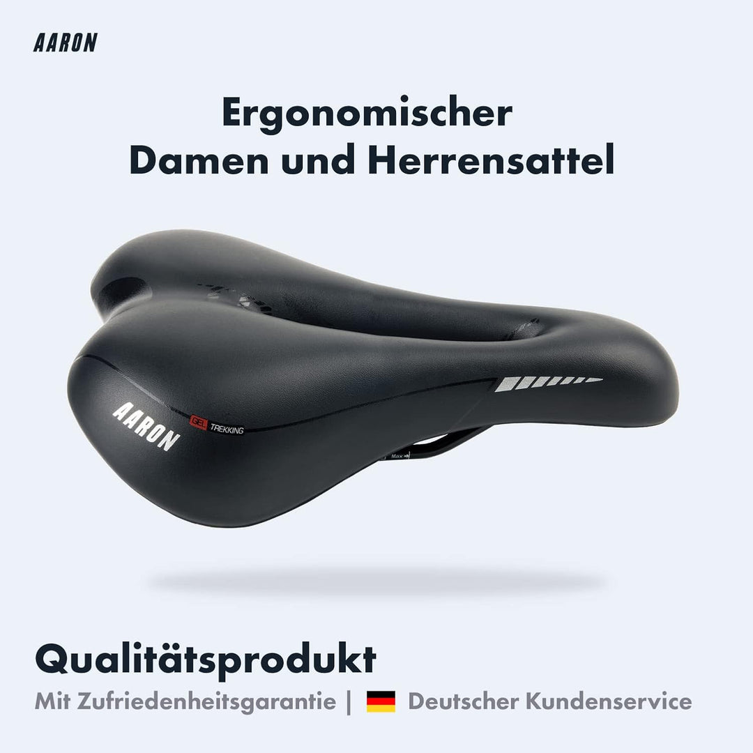 AARON Fahrradsattel - ergonomischer Fahrradsitz für Damen und Herren - Gelsattel ist bequem und wass