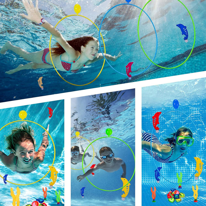 Pool Spielzeug ab 5 6 7 8 9 Jahren Jungen Mädchen, Tauchspielzeug Tauchringe Kinder Set Poolspielzeu