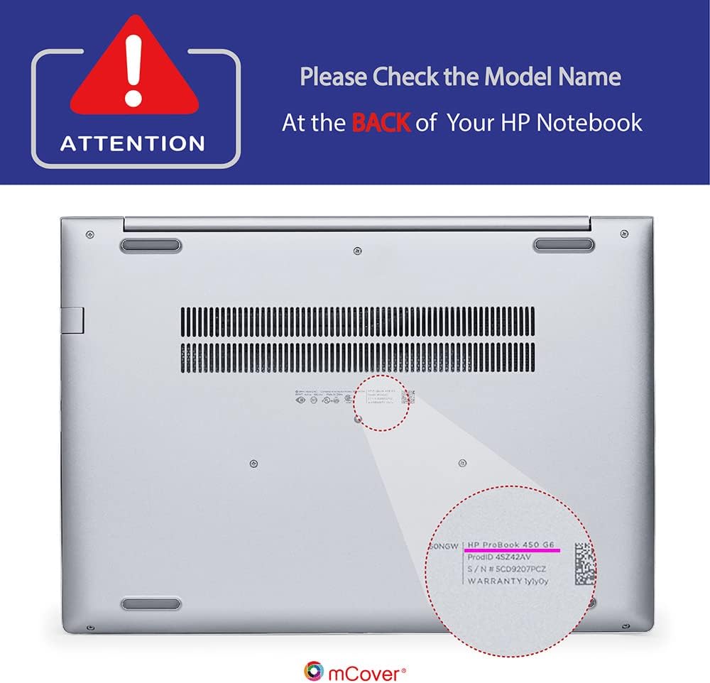 mCover Hartschale für 15,6 Zoll HP ProBook 450/455 G7 / G6 Serie (nicht kompatibel mit älteren HP Pr