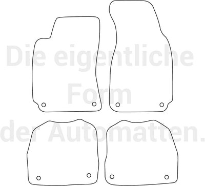 moto-MOLTICO Fussmatten Auto Velours Autoteppiche Schwarz Automatten Set 4-teilig passend für Skoda