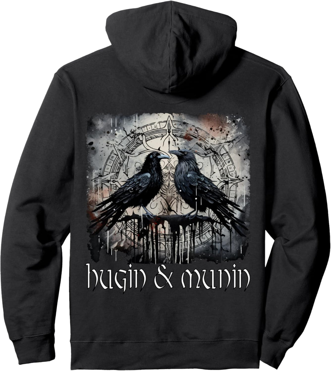 Hugin & Munin die Raben Odins Wikinger Nordische Mythologie Pullover Hoodie