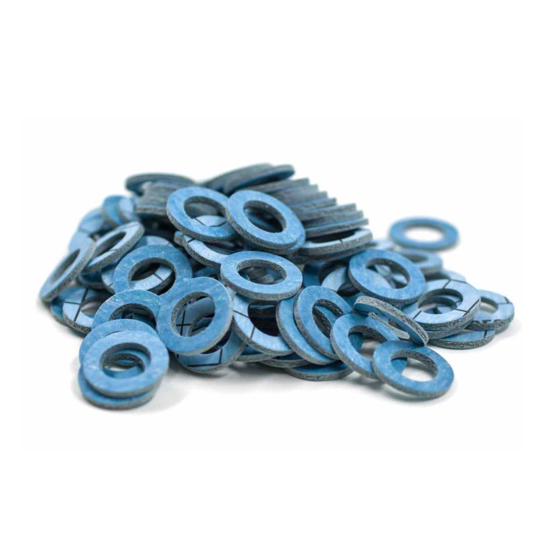 Aramidverstärkte Hochtemperatur-Flachdichtung 1/2 Zoll (18,5 x 11 x 2 mm) – 100 Stück – bis 350 °C /