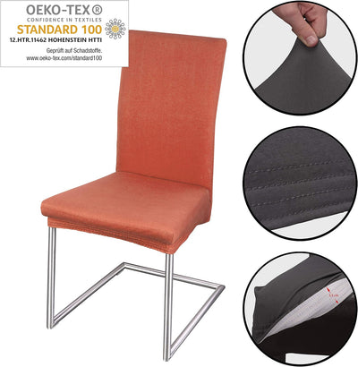 Staboos Stuhlhussen 6er Set - Hohe Elastizität - Stuhlbezug 6er Set - ÖKO TEX Zertifiziert (Flamingo