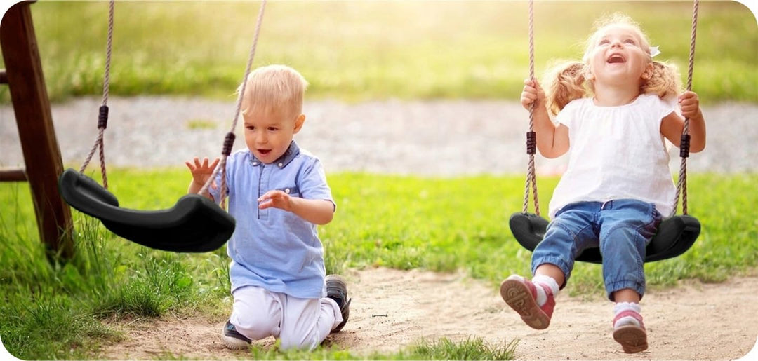 KRUMAD Kinderschaukel Outdoor &amp; Indoor, Ergonomische Schaukel Kinder, Höhenverstellbaren Seilen 115–