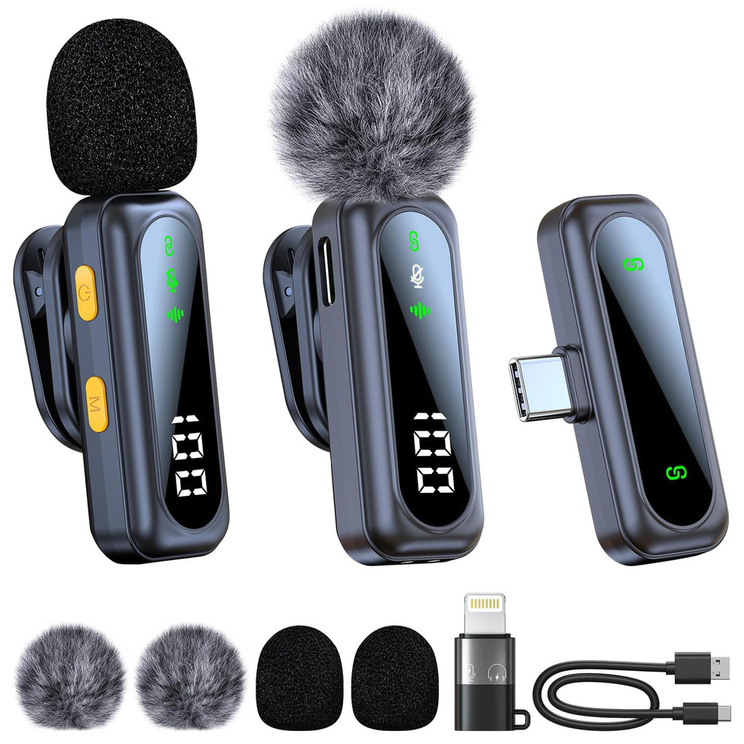 Mikrofon Handy Bluetooth Lavalier Wireless Mini, Microphone Kleines Mikro, Ansteckmikrofon Kabellos