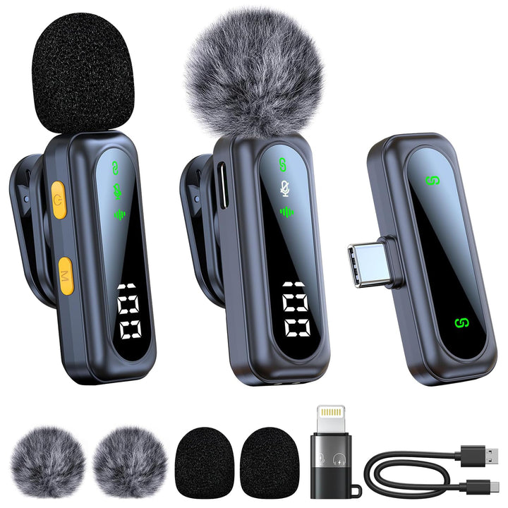 Mikrofon Handy Bluetooth Lavalier Wireless Mini, Microphone Kleines Mikro, Ansteckmikrofon Kabellos